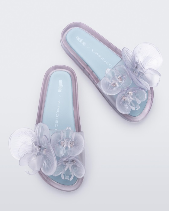 Melissa Beach Slide Flower Y/Project Clear