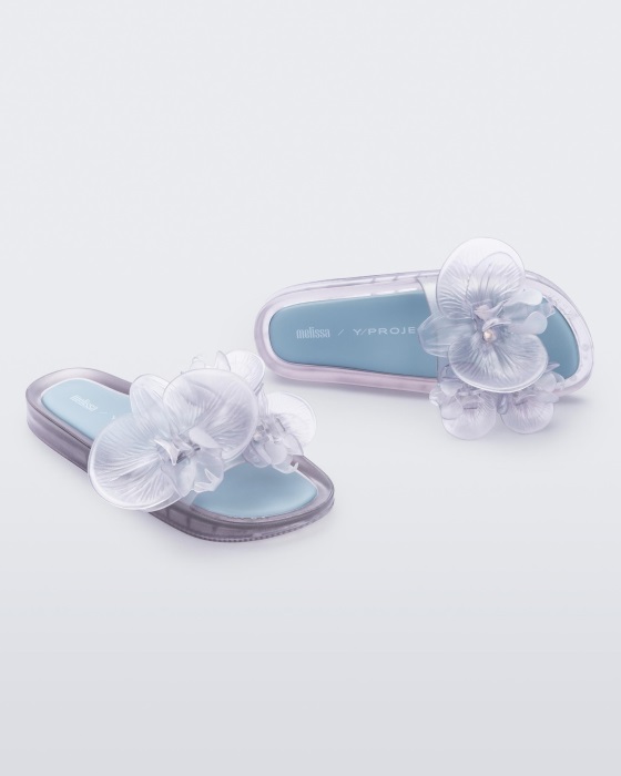 Melissa Beach Slide Flower Y/Project Clear