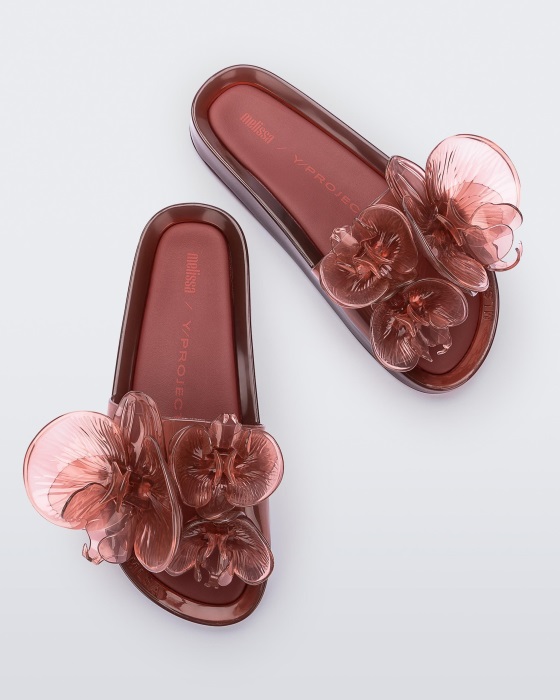 Melissa Beach Slide Flower Y/Project Red