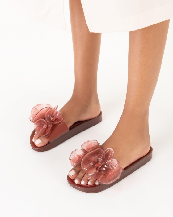Melissa Beach Slide Flower Y/Project Red