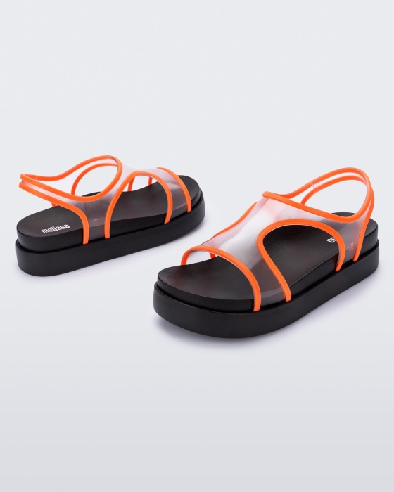 Melissa Bikini Platform Sandal Black-Orange