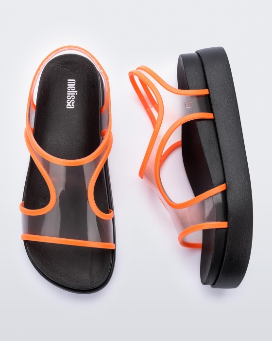 Melissa Bikini Platform Sandal Black-Orange