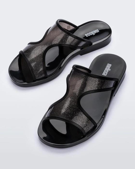 Melissa Bikini Slide Black-Glitter