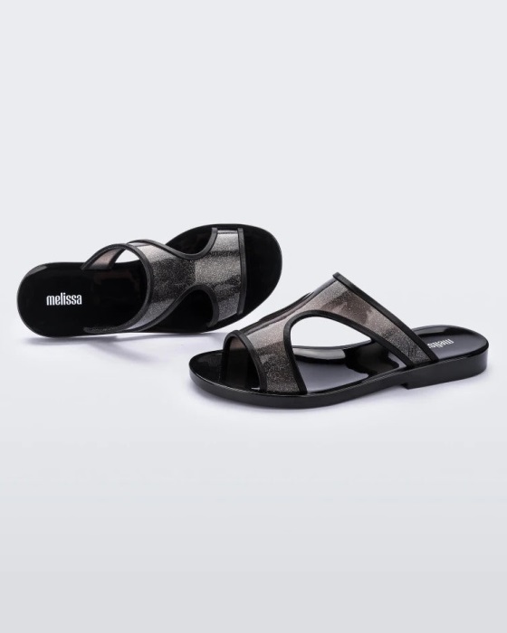 Melissa Bikini Slide Black-Glitter