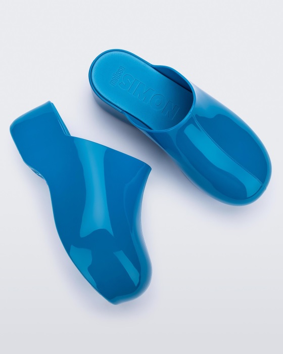 Melissa Bubble Simon Miller Clog Shiny Blue-Blue
