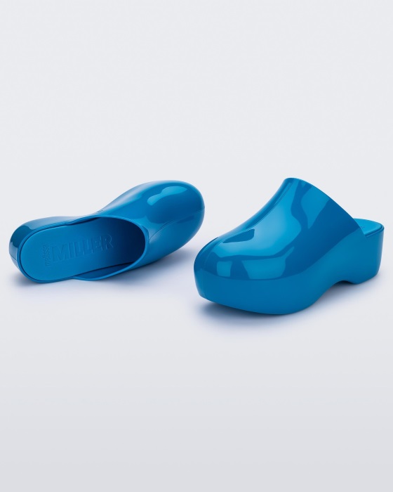 Melissa Bubble Simon Miller Clog Shiny Blue-Blue