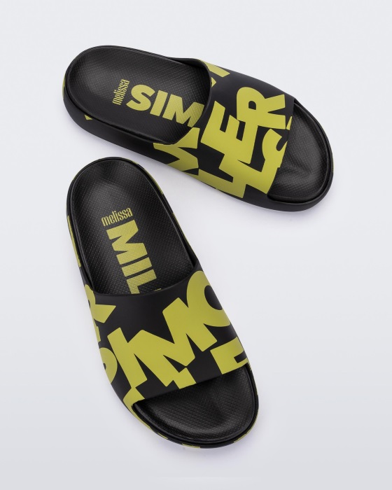 Melissa Cloud Simon Miller Slide Black-Kiwi Logo Scramble