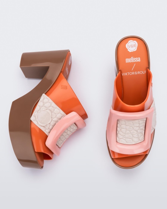 Melissa Mule Buckle Up Viktor & Rolf Orange-Beige-Pink