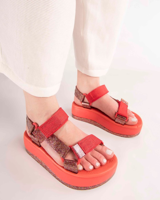Melissa Papete Platform Rider Sandal Red