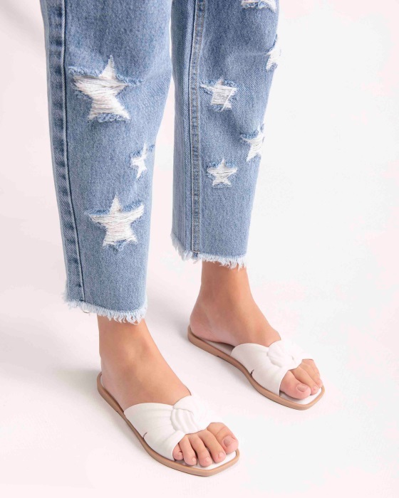 Melissa Plush Slide White
