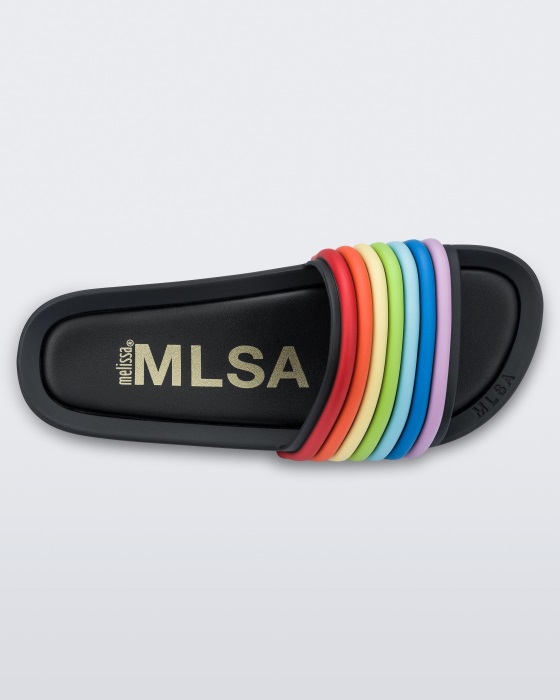 Melissa Rainbow Beach Slide Black Rainbow