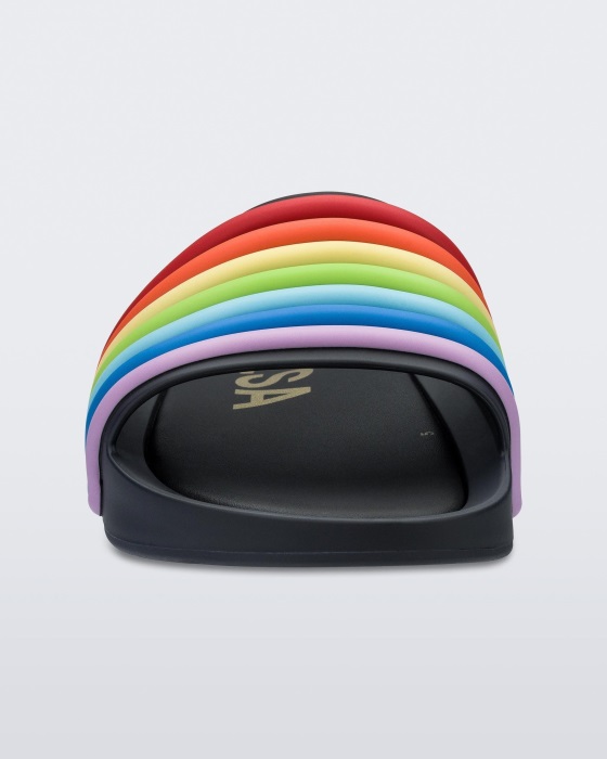 Melissa Rainbow Beach Slide Black Rainbow