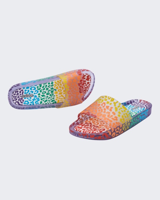 Melissa Rainbow Beach Slide Clear-Orange