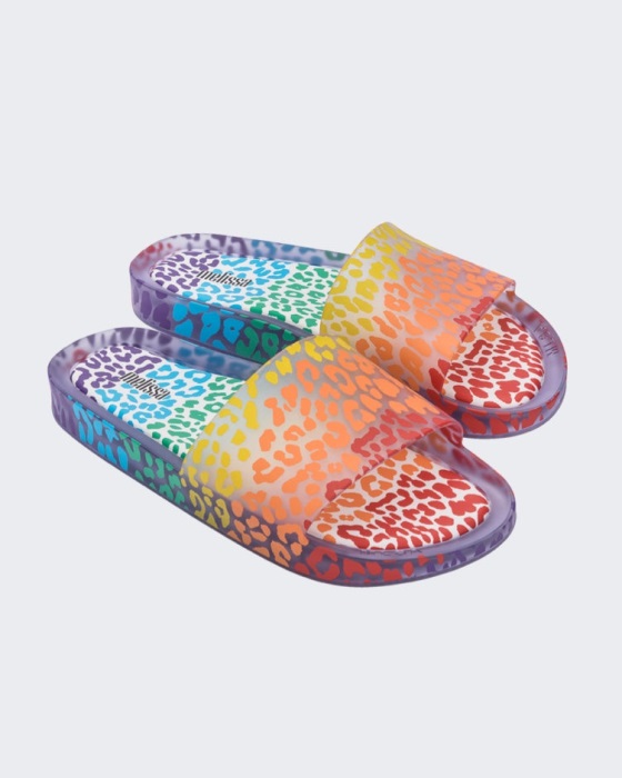 Melissa Rainbow Beach Slide Clear-Orange