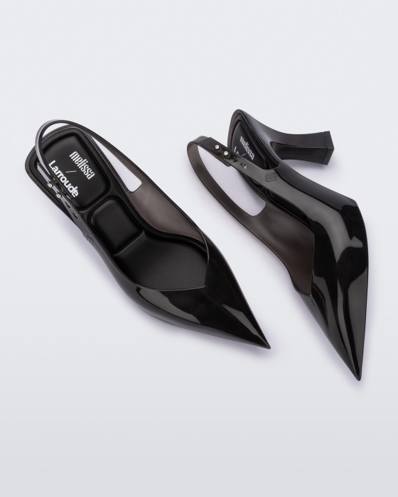 Melissa Slingback Heel Larroude Black Transparent