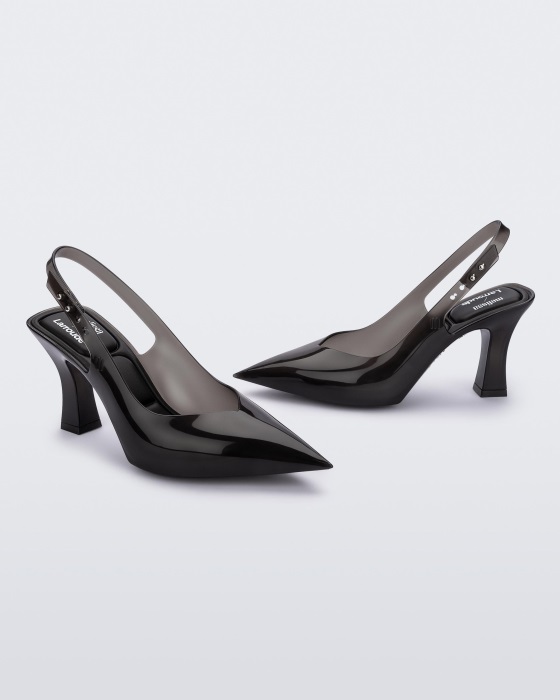Melissa Slingback Heel Larroude Black Transparent