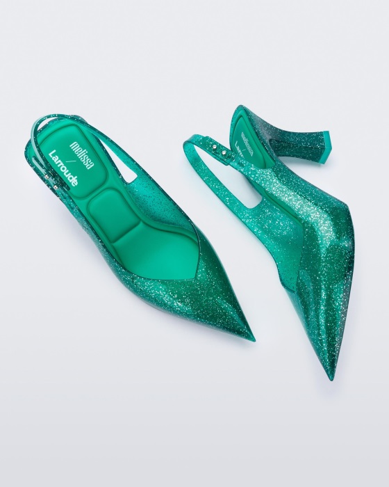 Melissa Slingback Heel Larroude Green