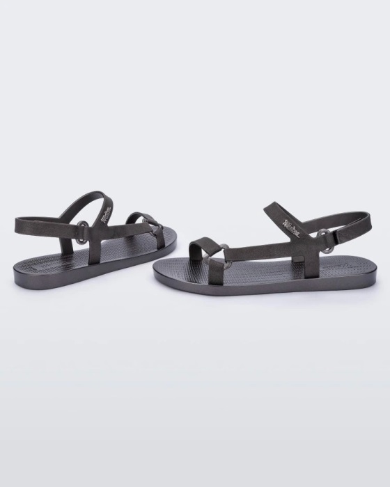 Melissa Sun Downtown Metallic Sandal Graphite