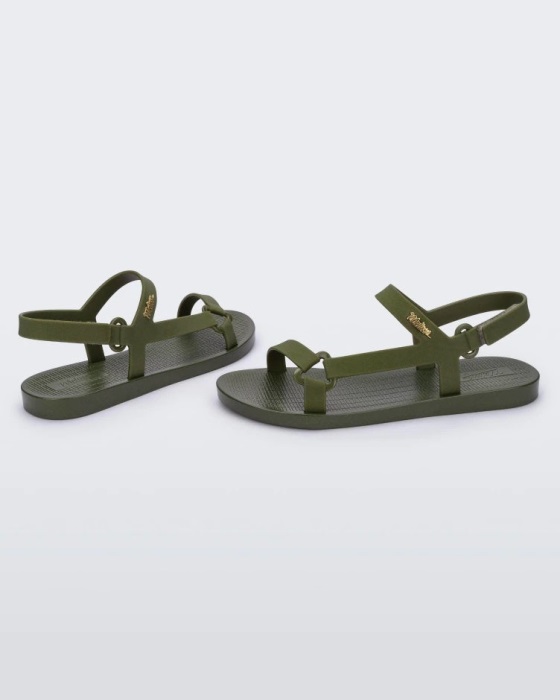 Melissa Sun Downtown Metallic Sandal Green