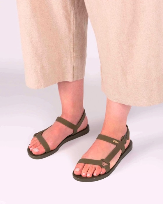 Melissa Sun Downtown Metallic Sandal Green
