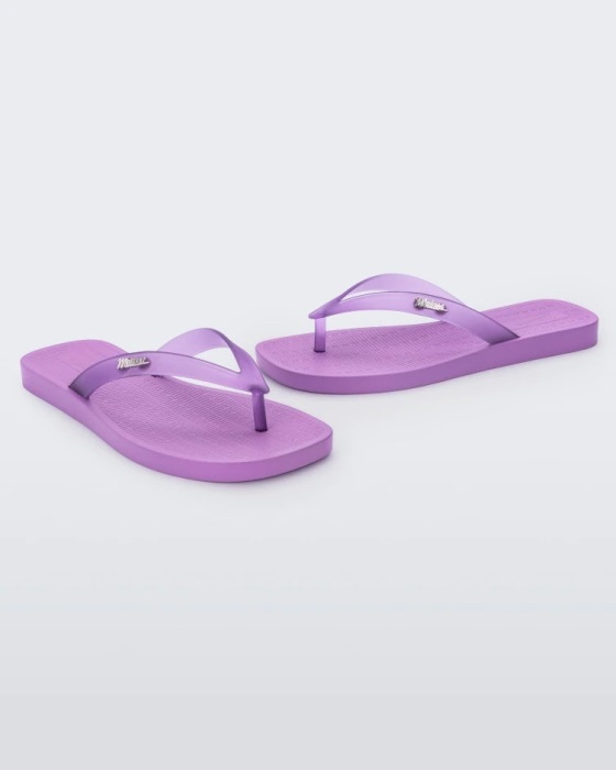 Melissa Sun Long Beach Flip Flop Lilac-Clear Lilac
