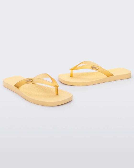 Melissa Sun Long Beach Flip Flop Yellow-Clear Yellow