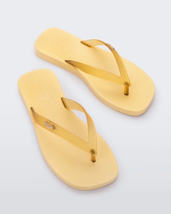 Melissa Sun Long Beach Flip Flop Yellow-Clear Yellow