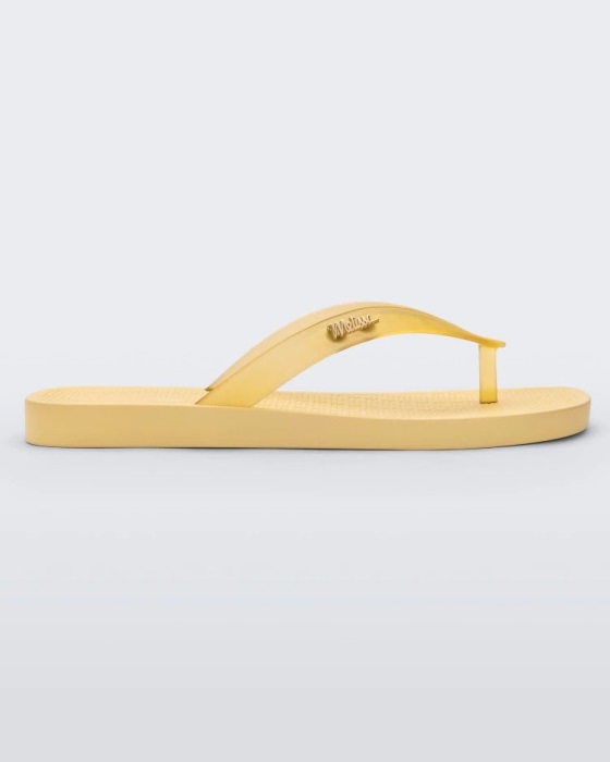 Melissa Sun Long Beach Flip Flop Yellow-Clear Yellow
