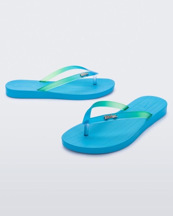 Melissa Sun Venice Flip Flop Blue-Clear