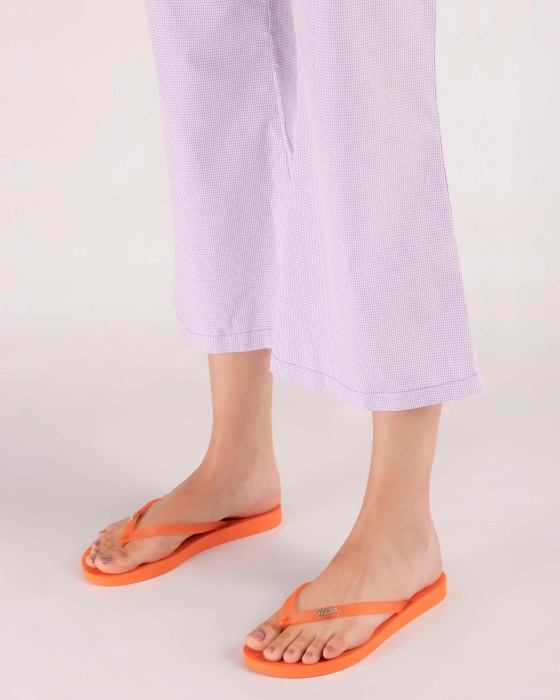 Melissa Sun Venice Flip Flop Orange-Orange Clear