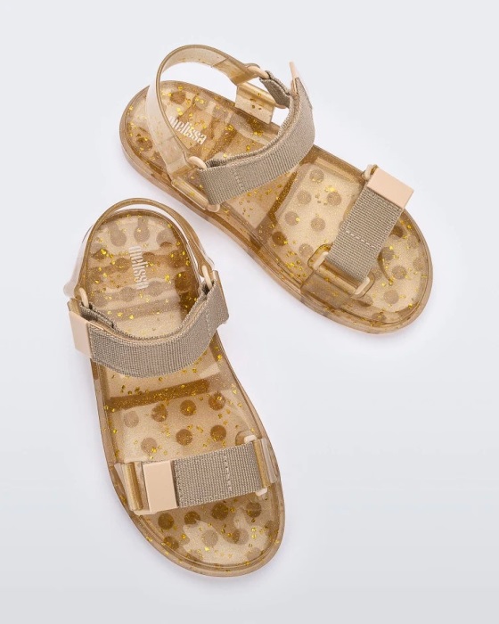 Melissa Wide Papete Sandal Beige Glitter Max