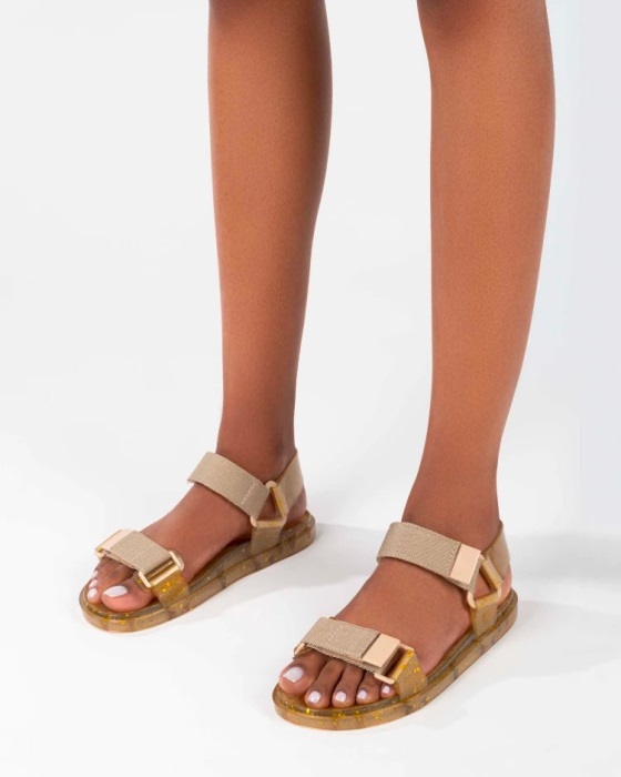 Melissa Wide Papete Sandal Beige Glitter Max