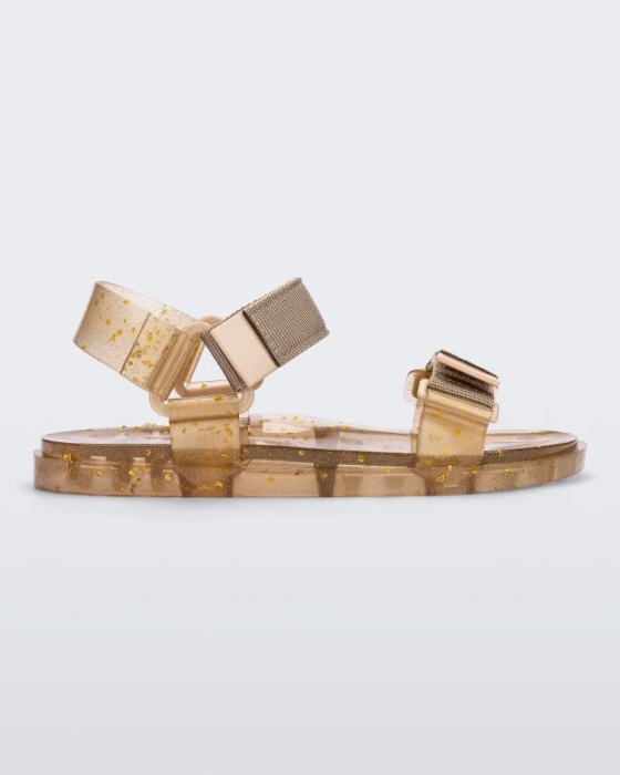 Melissa Wide Papete Sandal Beige Glitter Max
