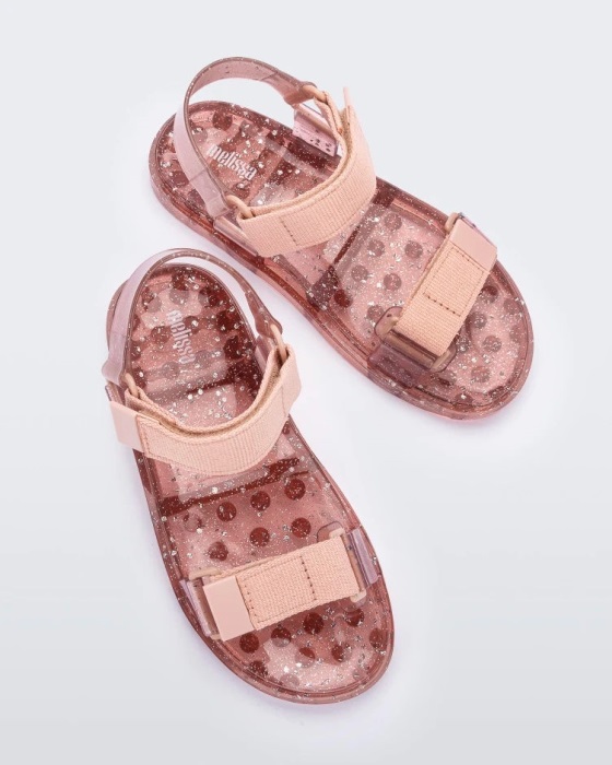 Melissa Wide Papete Sandal Pink Glitter Max