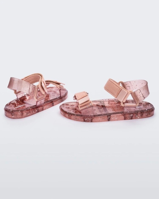 Melissa Wide Papete Sandal Pink Glitter Max