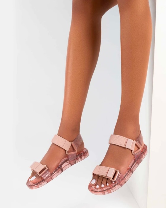 Melissa Wide Papete Sandal Pink Glitter Max