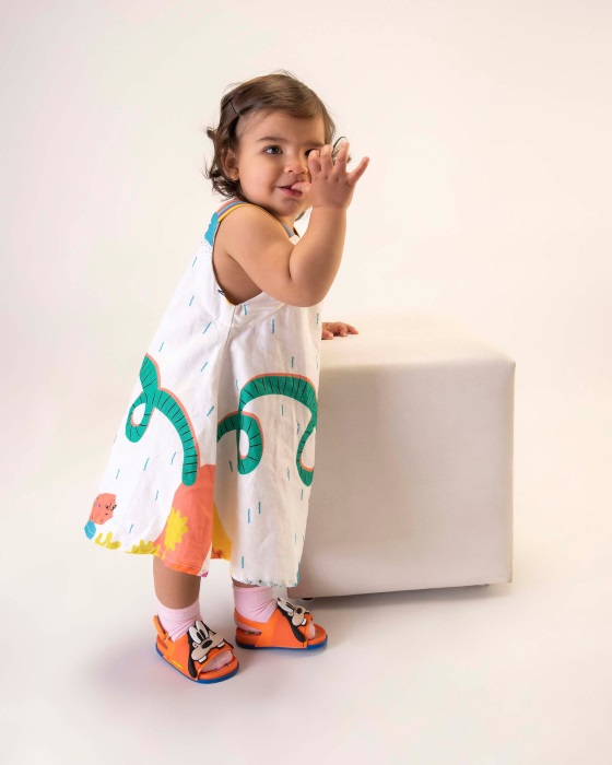 Mini Melissa Beach Slide Sandal Mickey & Friends-Baby Orange