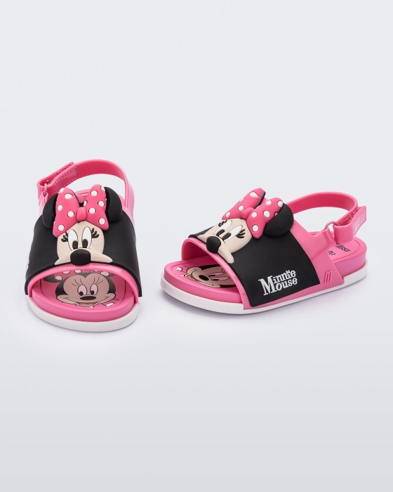 Mini Melissa Beach Slide Sandal Mickey & Friends-Baby Pink