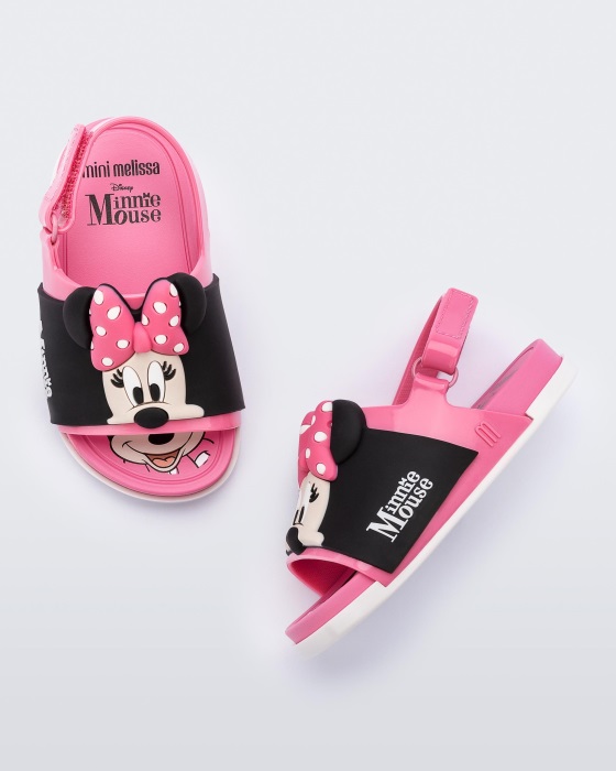 Mini Melissa Beach Slide Sandal Mickey & Friends-Baby Pink