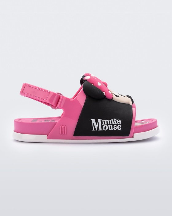 Mini Melissa Beach Slide Sandal Mickey & Friends-Baby Pink