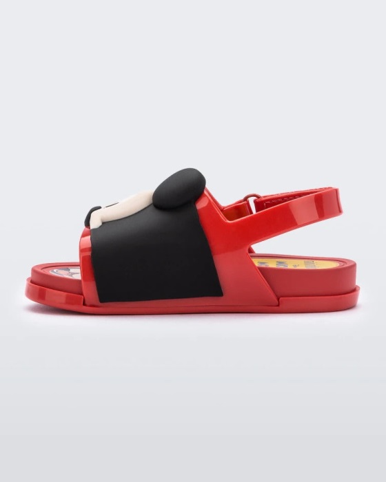 Mini Melissa Beach Slide Sandal Mickey & Friends-Baby Red