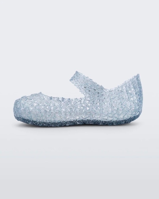 Mini Melissa Campana Papel Flat-Baby Glitter Clear