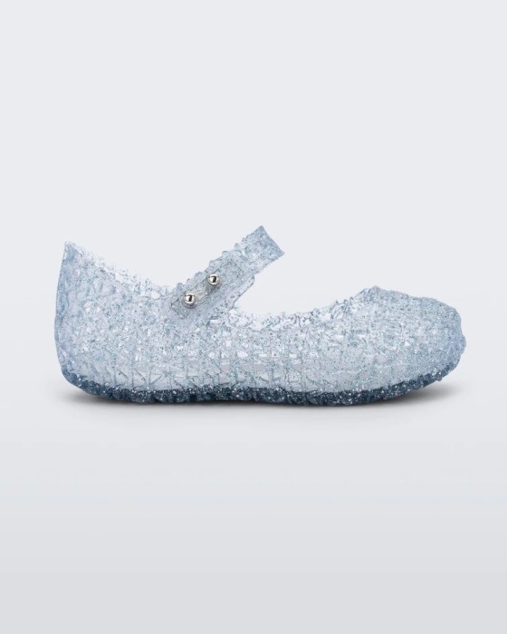 Mini Melissa Campana Papel Flat-Baby Glitter Clear