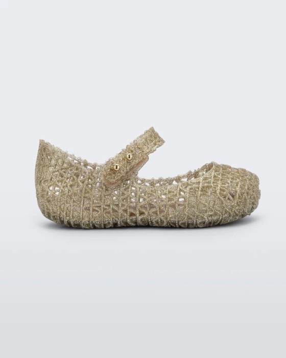 Mini Melissa Campana Papel Flat-Baby Gold