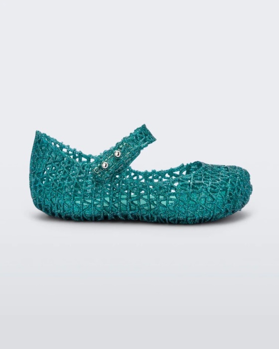 Mini Melissa Campana Papel Flat-Baby Green-Glitter