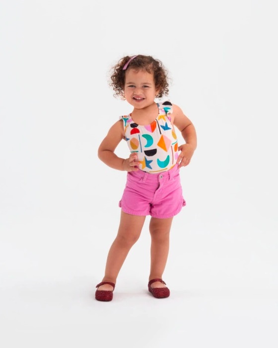 Mini Melissa Campana Papel Flat-Baby Red Glitter
