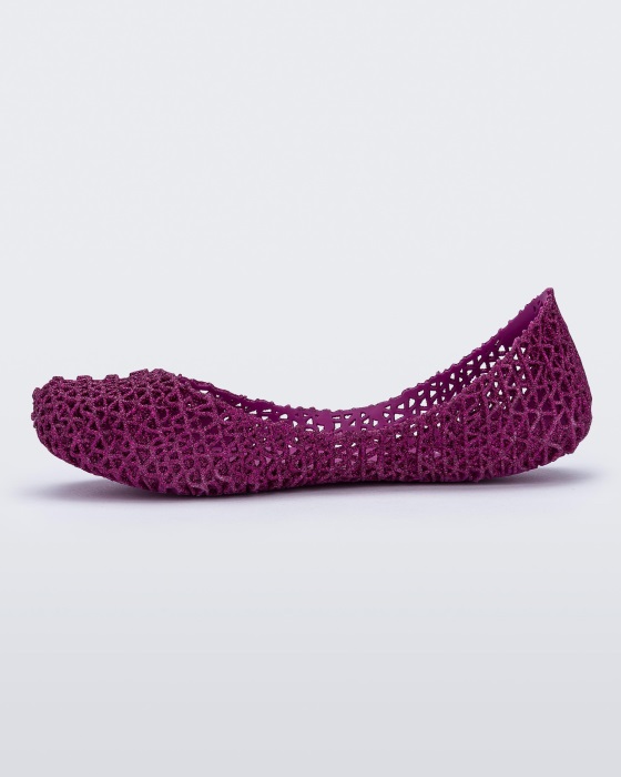 Mini Melissa Campana Papel Flat-Kids Pink Glitter