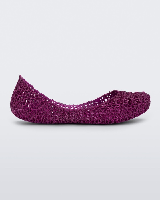 Mini Melissa Campana Papel Flat-Kids Pink Glitter