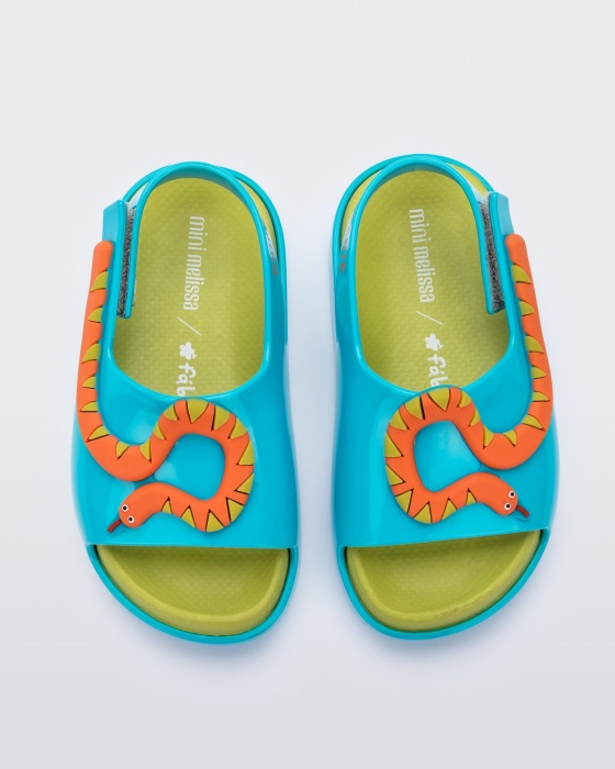 Mini Melissa Cloud Fabula Sandal-Baby Blue-Green
