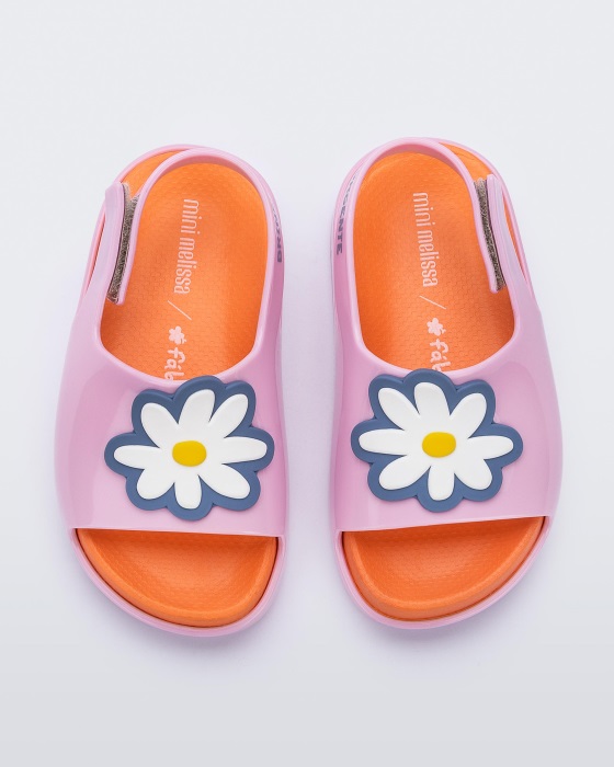 Mini Melissa Cloud Fabula Sandal-Baby Pink-Orange